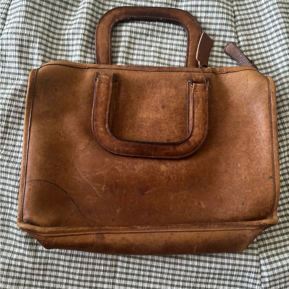 Vintage Coach Brown Leather Handbag